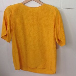Vintage Yellow Silk Top TESS Blouse Gold Top